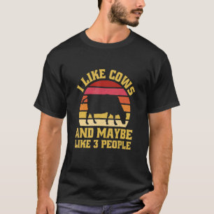 T-shirt J'Aime Les Vaches Et Peut-Être 3 Personnes Animaux