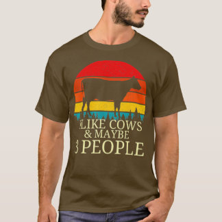 T-shirt J'Aime Les Vaches Et Peut-Être 3 Personnes La Vach