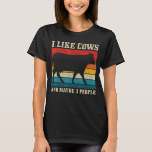 T-shirt J'Aime Les Vaches Et Peut-Être 3 Personnes Qui Fab