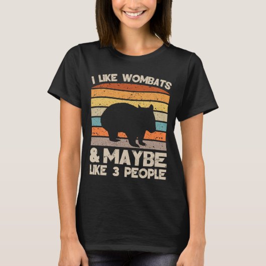 T-shirt J'aime les vêtements rétro Wombats et Wombats Anni (Devant)