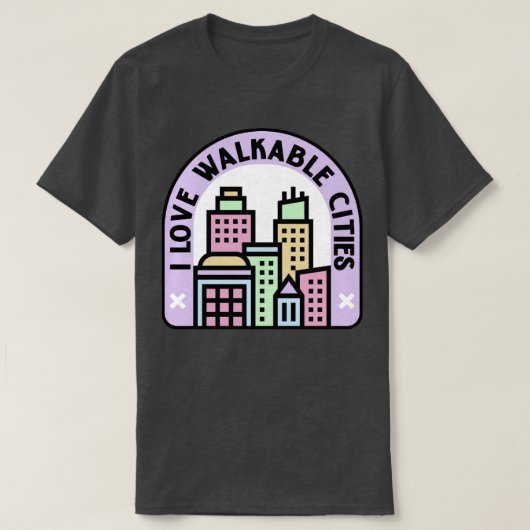 T-shirt J'aime les villes marchantes Urbanisme1 (Design devant)