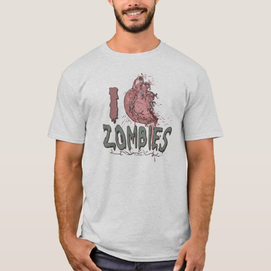 T-shirt J'aime les zombies par Mudge Studios (Devant)