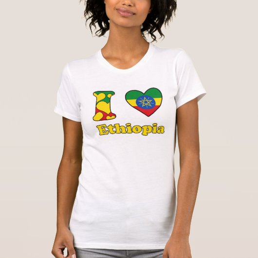 T-shirt J'aime l'Éthiopie (Devant)