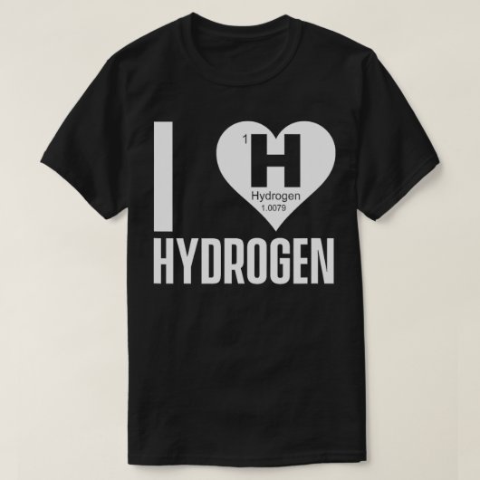 T-shirt J'aime l'hydrogène énergie propre pile à combustib (Design devant)