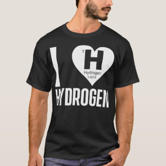 T-shirt J'aime l'hydrogène énergie propre pile à combustib