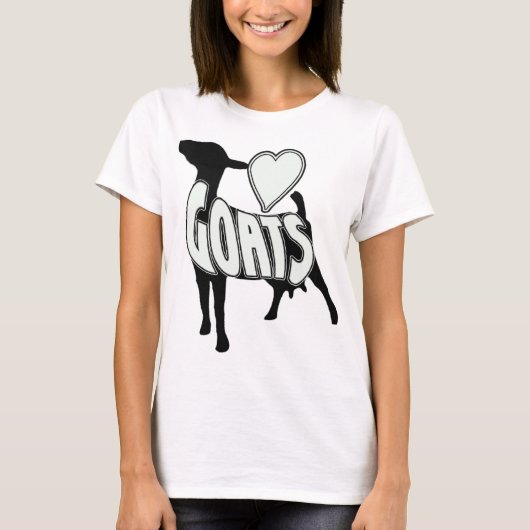 T-SHIRT J'AIME L'ICÔNE DE LOGO DE CHÈVRES (Devant)