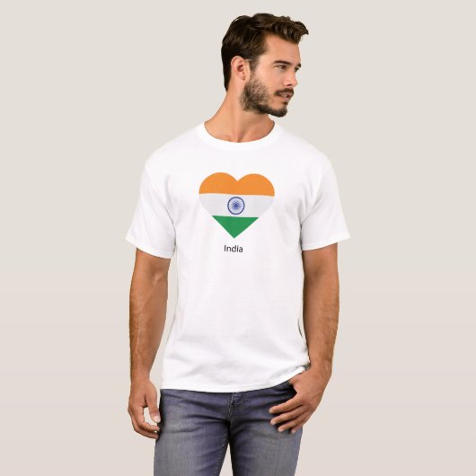 T-shirt J'aime l'Inde (Devant entier)