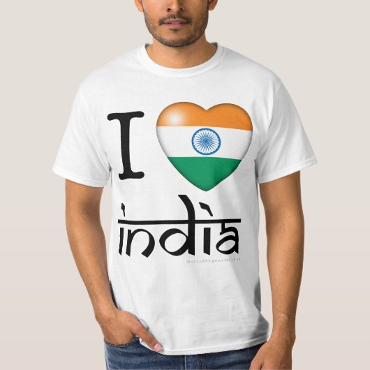 T-shirt J'aime l'Inde (Devant)