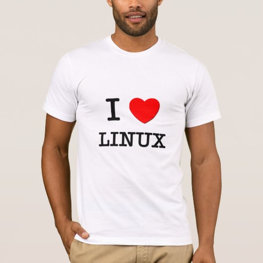 T-SHIRT J'AIME LINUX (Devant)