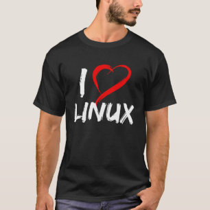 T-shirt J'aime Linux avec le pingouin Tux Open Source Os à