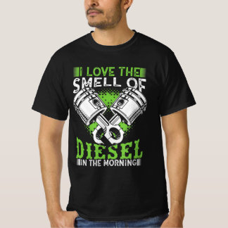 T-shirt J'Aime L'Odeur De Diesel Dans Le Cadeau Matin Pour