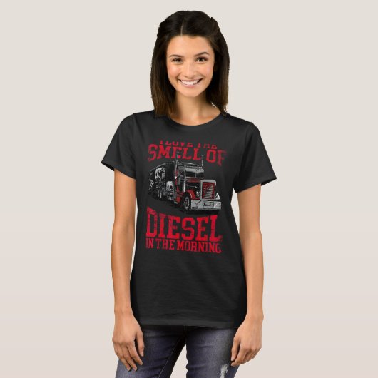 T-shirt J'Aime L'Odeur Du Diesel Dans Le Tru Cool Du Matin (Devant entier)