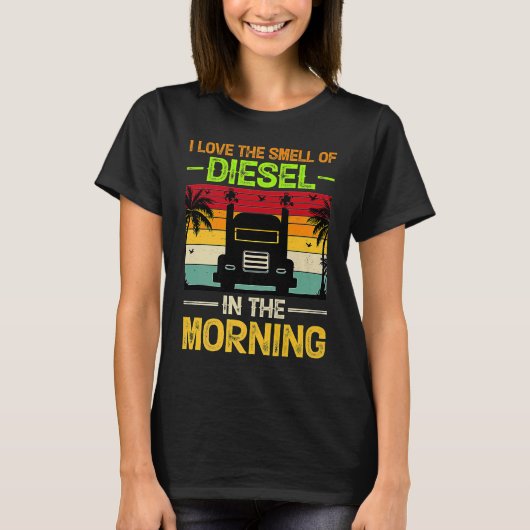 T-shirt J'aime l'odeur du diesel le matin (Devant)