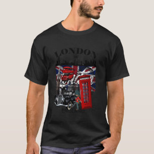 T-shirt J'aime Londres Drapeau du Royaume-Uni avec Graphiq