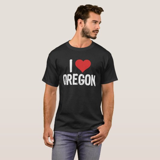 T-shirt J'aime l'Oregon (Devant entier)