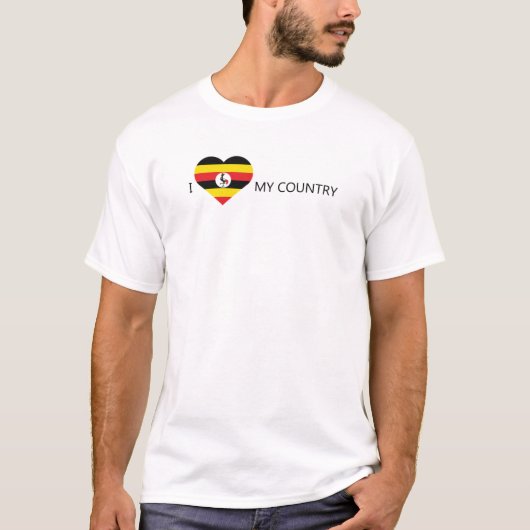 T-shirt J'aime l'Ouganda (Devant)