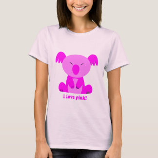 T-shirt J'aime l'ours de koala rose
