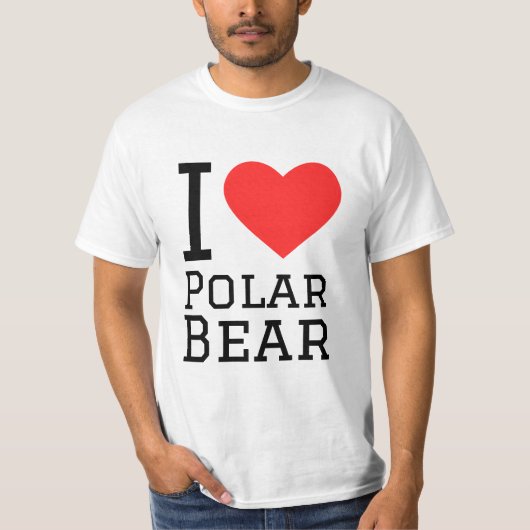 T-shirt J'aime l'ours polaire (Devant)