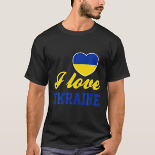 T-shirt J'aime l'Ukraine Heart Ukrainian Pride Flag