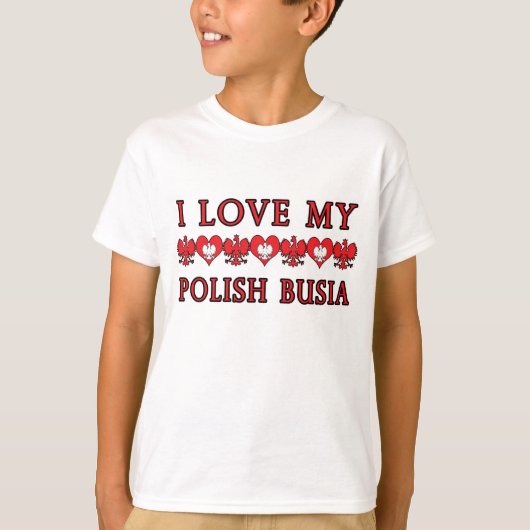 T-shirt J'Aime Ma Busia Polonaise (Devant)