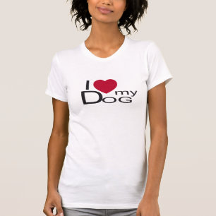 T-shirt J'aime ma chemise de femmes de chien