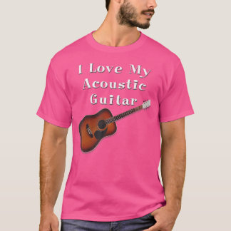 T-shirt J'Aime Ma Chemise De Guitare Acoustique
