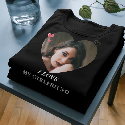T-shirt J'AIME MA CHEMISE DE PETITE AMIE - mignon cadeau r