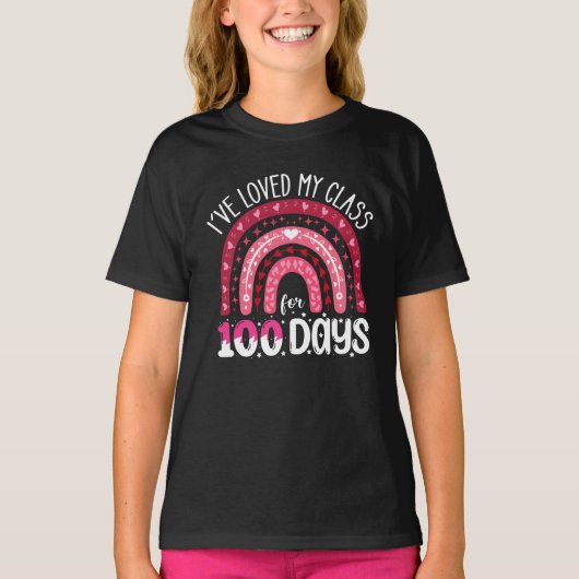 T-shirt J'aime ma classe depuis 100 jours d'école (Devant)