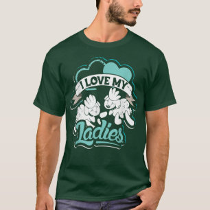 T-shirt J'aime ma conception pour dames pour l'amoureux de