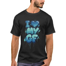 T-Shirt J'aime ma copine – Tee-shirt graphique d'a