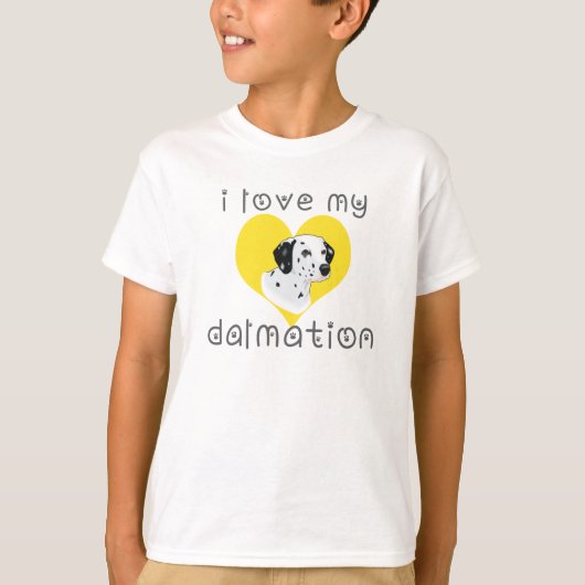 T-shirt j'aime ma dalmation (Devant)
