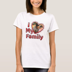 T-shirt J'aime ma famille Photo personnalisée