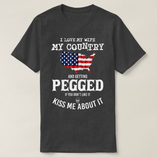 T-shirt J'Aime Ma Femme Dans Mon Pays Et Je Me Fais Piger  (Design devant)