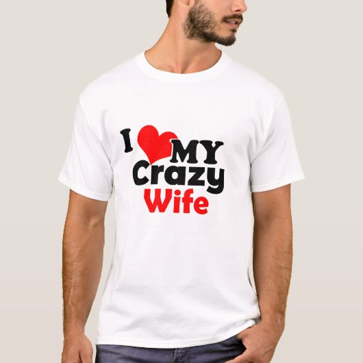 T-shirt J'aime ma femme folle (Devant)