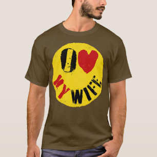 T-shirt J'AIME MA FEMME Graffiti Style Happy Face Typograp