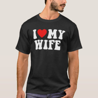 T-shirt J'aime ma femme Heureuse Sainte-Valentin rétro Hom
