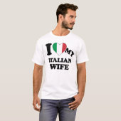 T-shirt J'aime ma femme italienne (Devant entier)