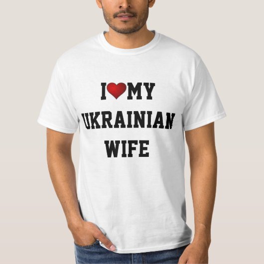 T-shirt J'aime ma femme ukrainienne (Devant)