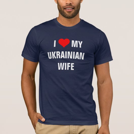 T-shirt J'aime ma femme ukrainienne (Devant)