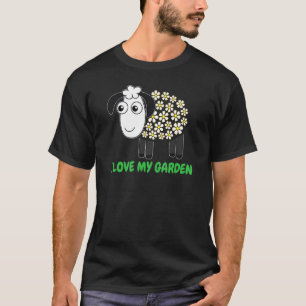 T-shirt J'aime ma ferme de moutons de jardin Fleurs d'agri