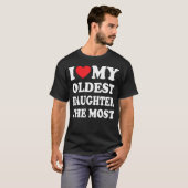 T-shirt J'aime ma fille ainée la (Devant entier)