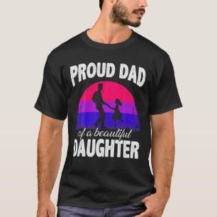 T-shirt J'Aime Ma Fille Bisexuelle Fier Maman Papa Parent 