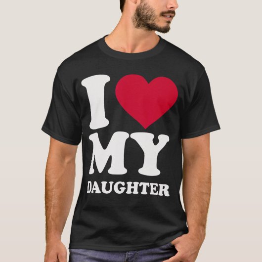 T-shirt J'aime ma fille drôle (Devant)
