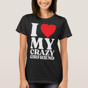 T-shirt J'Aime Ma Fille Fou Mon Coeur Rouge Mon Fou GF