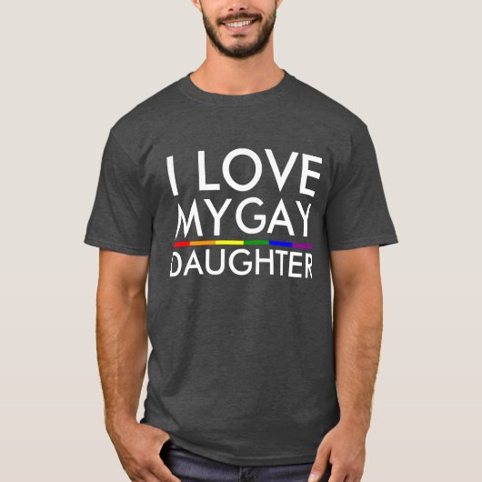 T-SHIRT J'AIME MA FILLE GAY (Devant)