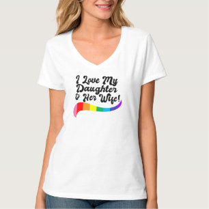 T-shirt J'aime ma fille & sa femme parent fier gay