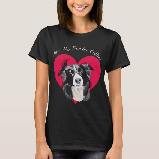 T-shirt J'aime ma frontière Collie 2 (Devant)