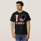 T-shirt J'aime ma Goth GF Pink Drit Coeur Photo (Devant entier)