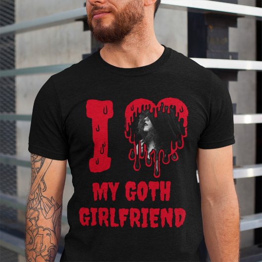 T-shirt J'aime ma Goth Girlfriend Caricature Coeur Valenti