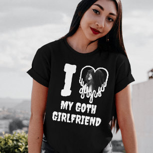 T-shirt J'aime ma Goth Girlfriend Drit Heart Photo